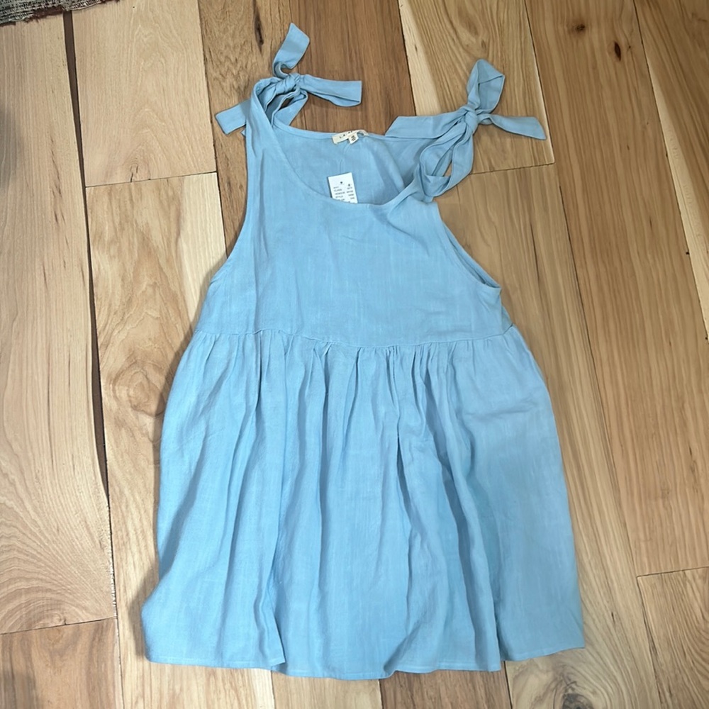 Pace in blue dress